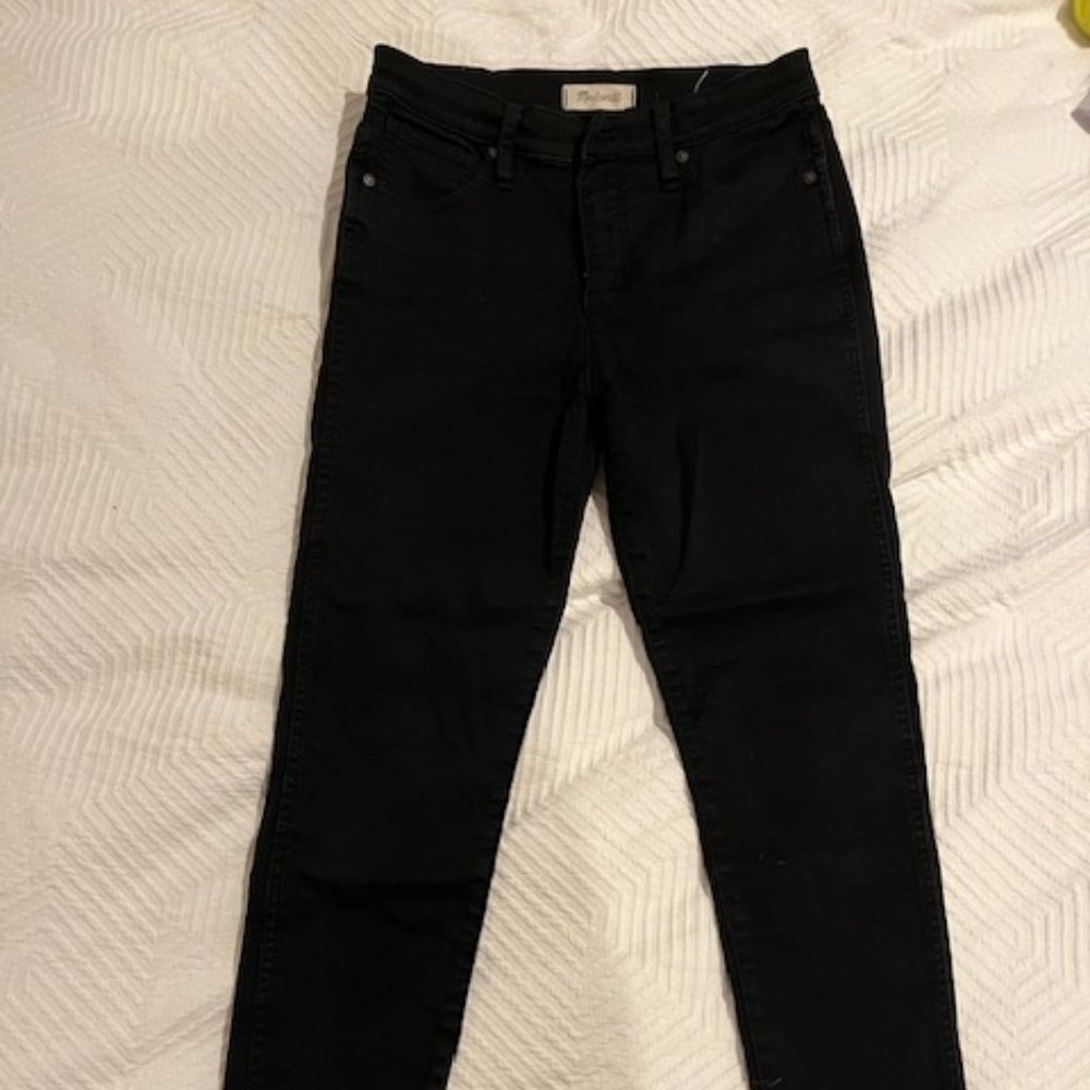 Madewell Black 10" High Rise Skinny Jean, Size 29.
